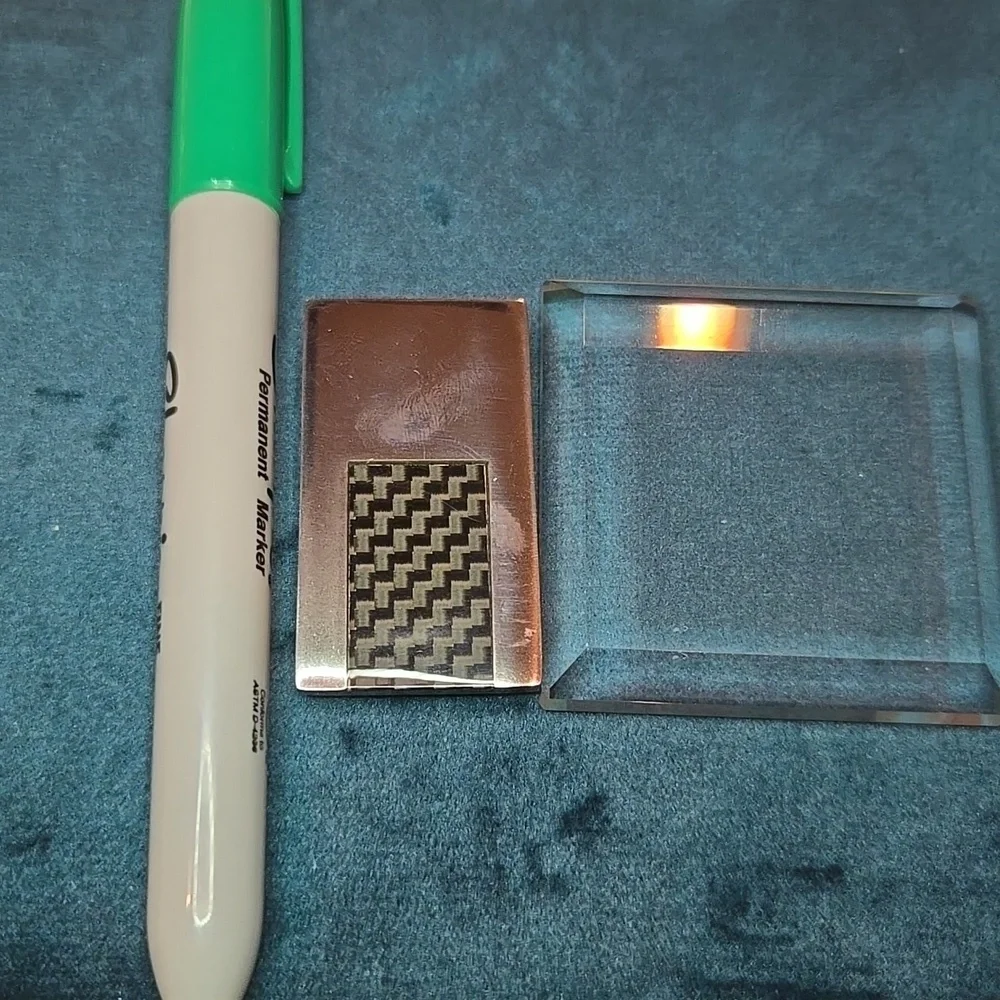 Silver and Black Checkered Stainless Steel Money Clip Brand New